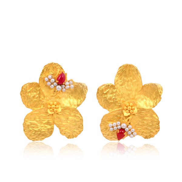 18k Gold Plated Brass, Handcrafted Luxury Earrings by Artita Gallery