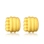 Artita Gallery Sol Wrap gold stud earrings in 18K gold plated brass with textured rigid design