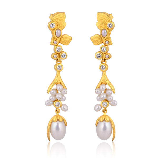 Golden Vine Floral Earring