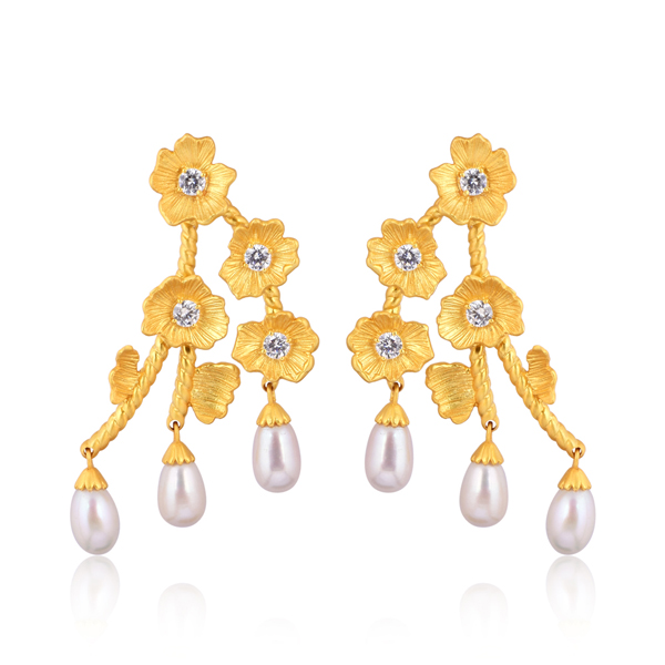 Golden Cascade Earrings