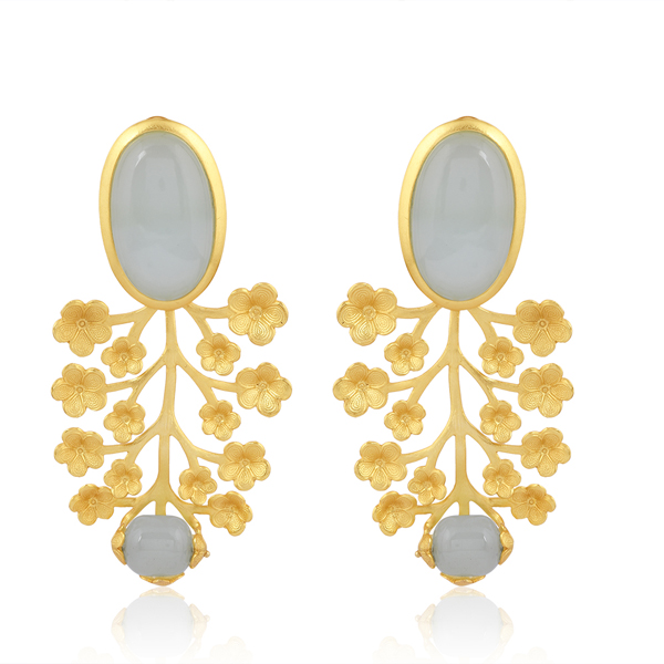 Handcrafted luxury jewlery floral earrings, lead-free by Artita Gallery