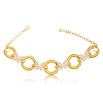 Golden butterfly choker necklace with pearl butterflies and twisted gold circles by Artita Gallery