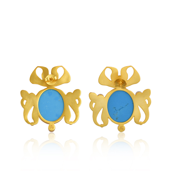 Butterfly Turquoise Earrings - Image 3