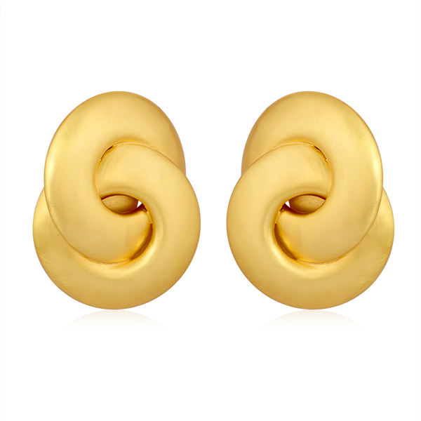 Eternal Loop Gold Earrings- Minimalist spiral gold stud earrings