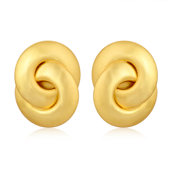 Eternal Loop Gold Earrings- Minimalist Spiral Gold Stud Earrings